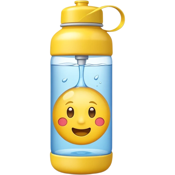 Emoji yellow stuck in a water bottle emoji