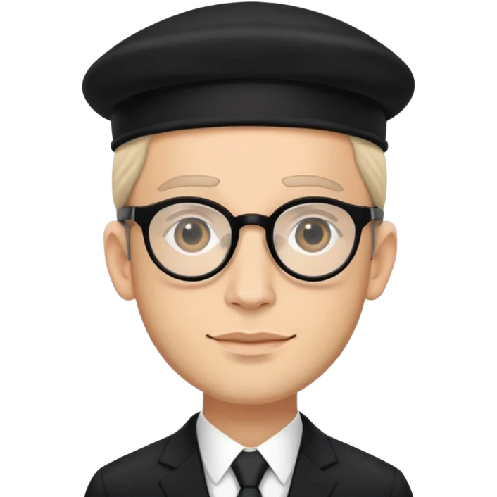 Jewish man with glasses, black suit, payot, kippah emoji