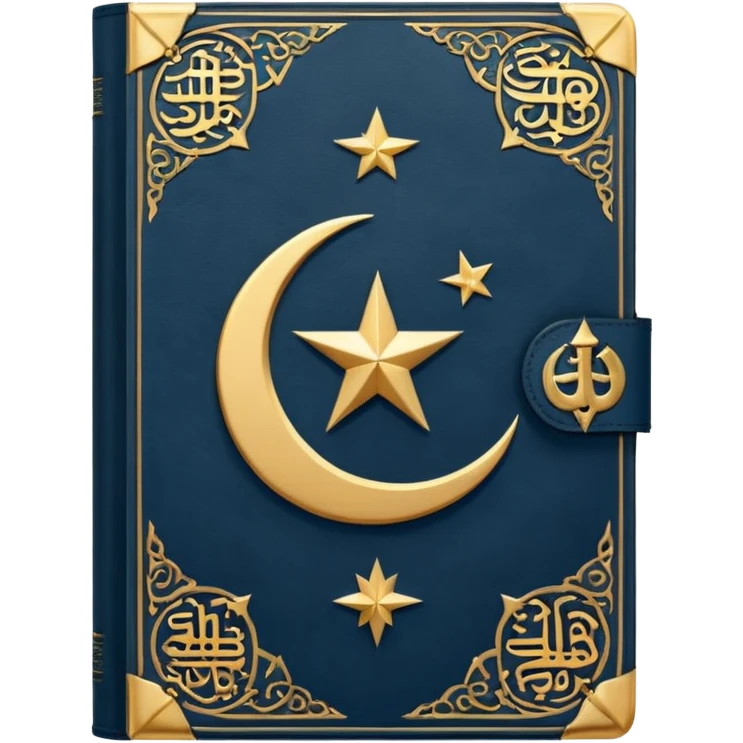 Closed Quran with the Islamic Symbol on it (moon and star) emoji