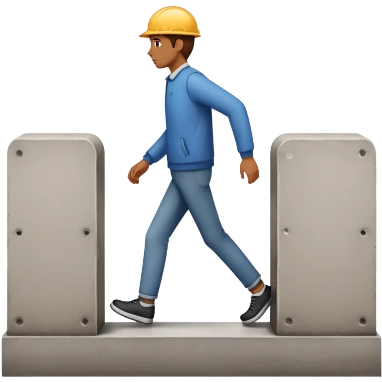 Person going around a wall or barrier instead of through it emoji