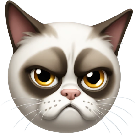 Grumpy cat scowling  emoji