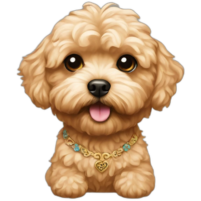 golden maltipoo with tattoos emoji