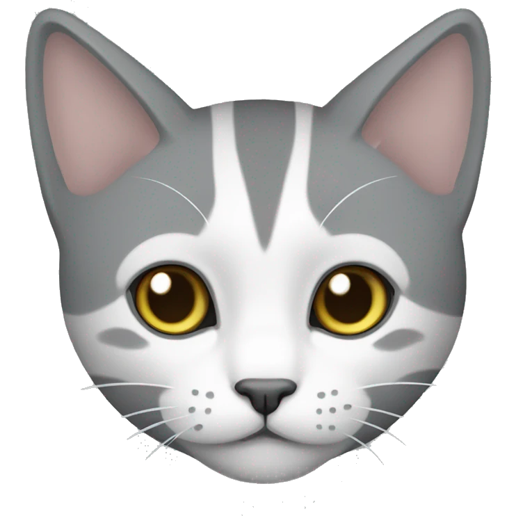 gato gris y blanco emoji