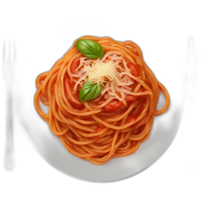 tomato sauce spaghetti in a plate emoji