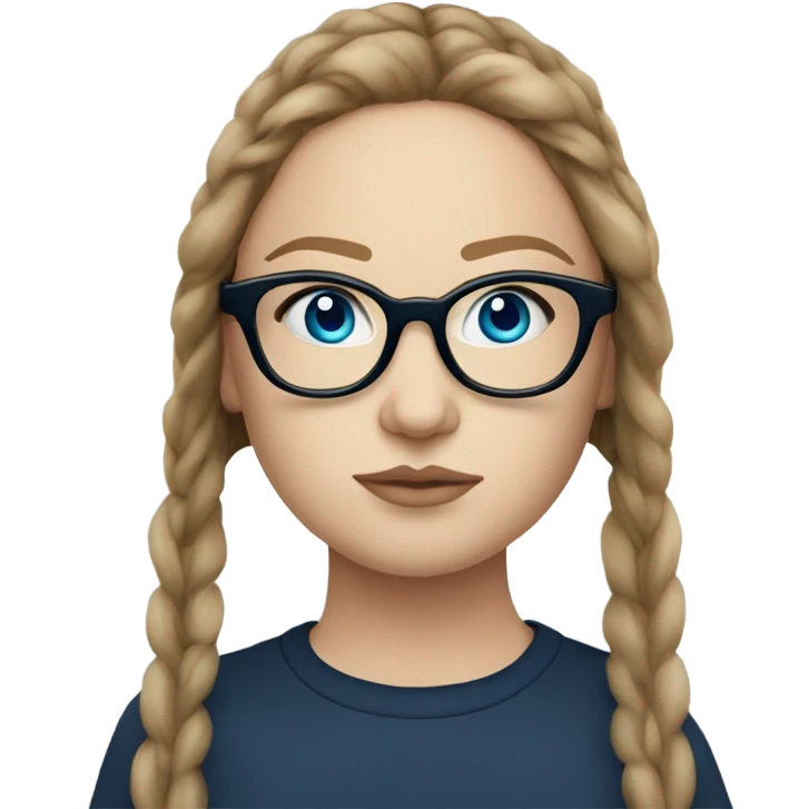 anna delvey blue eyes wearing glasses  emoji