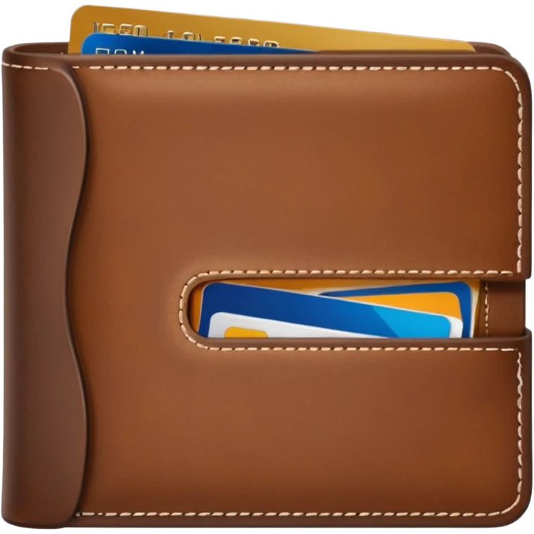 portefeuille marron avec billet et carte bancaire emoji