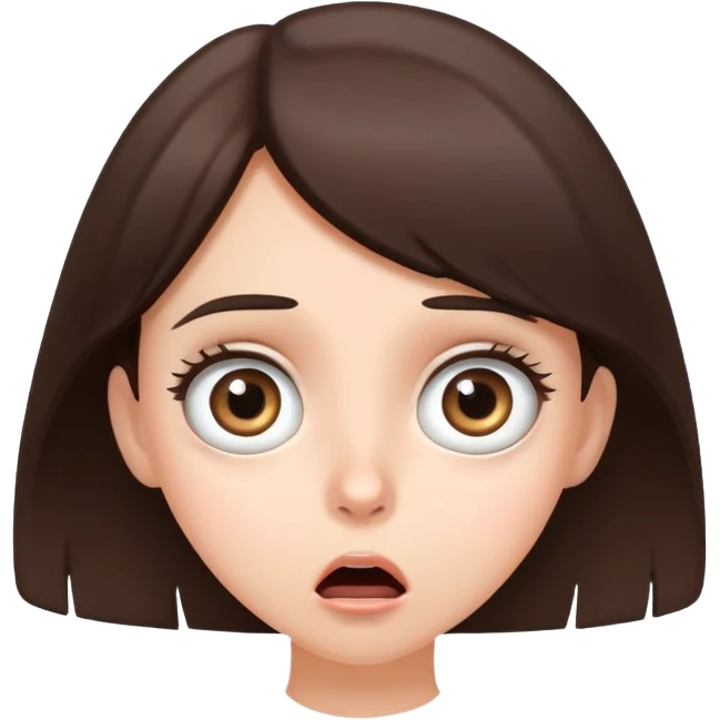 Shocked brunette girl emoji