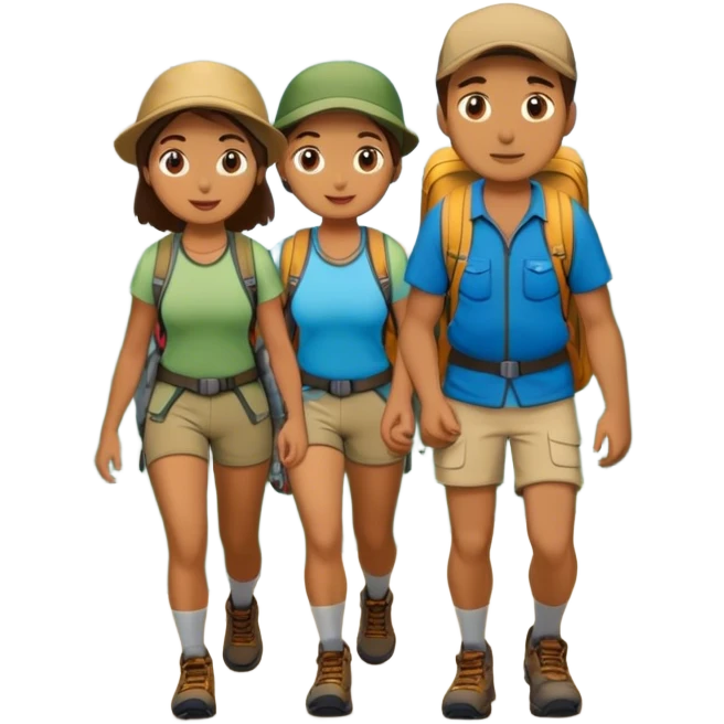 hiking couples emoji