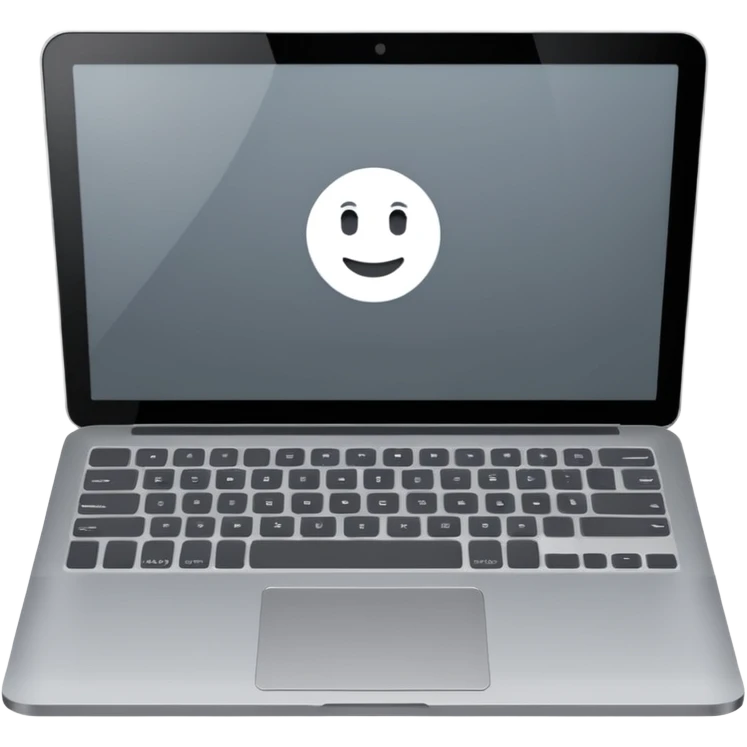Laptop back screen with gray keyboard  emoji
