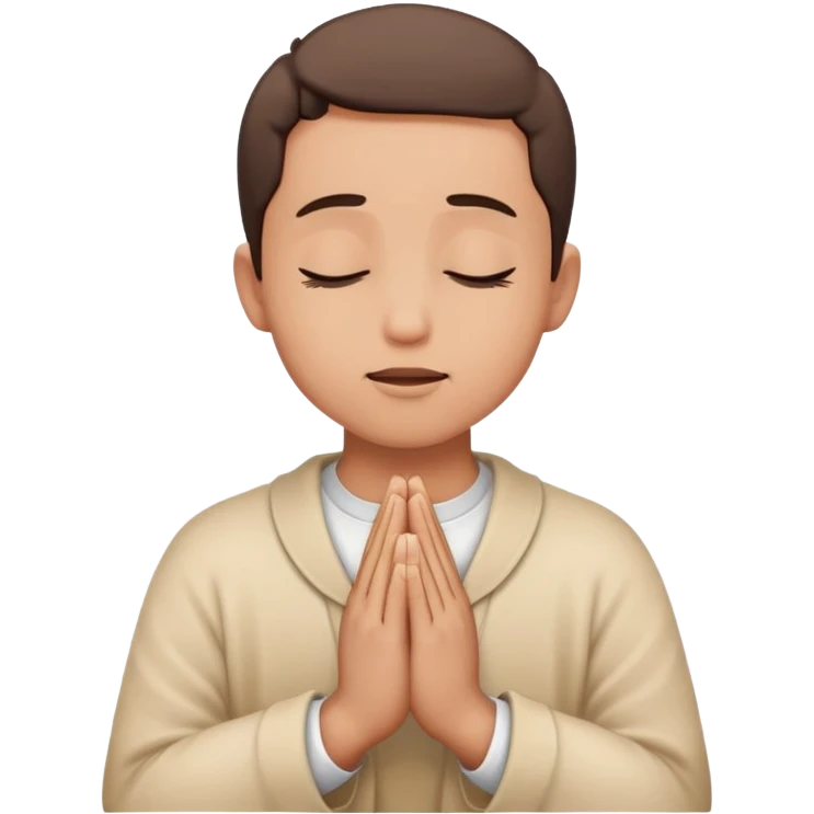 Person praying and talking to God, spiritual connection emoji
