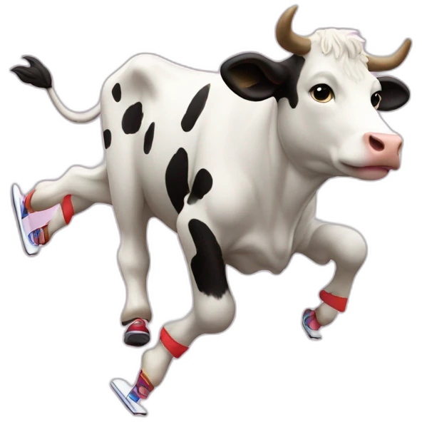 cow figure skating; doing axel emoji