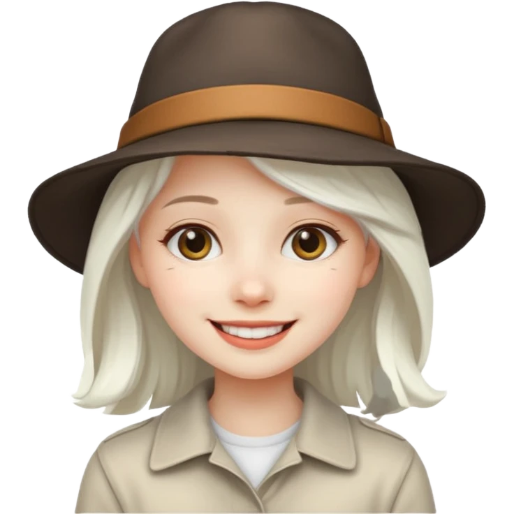 white haired hatted girl emoji