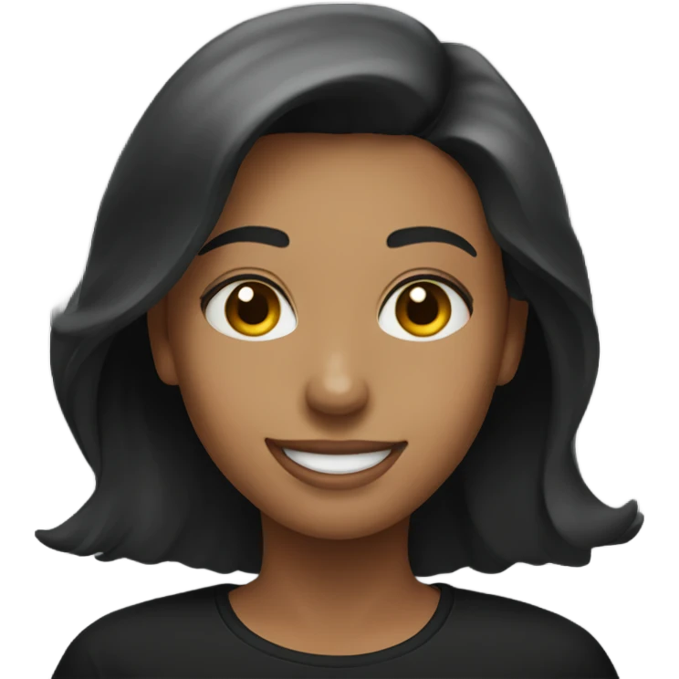 smiling woman in black shirt emoji