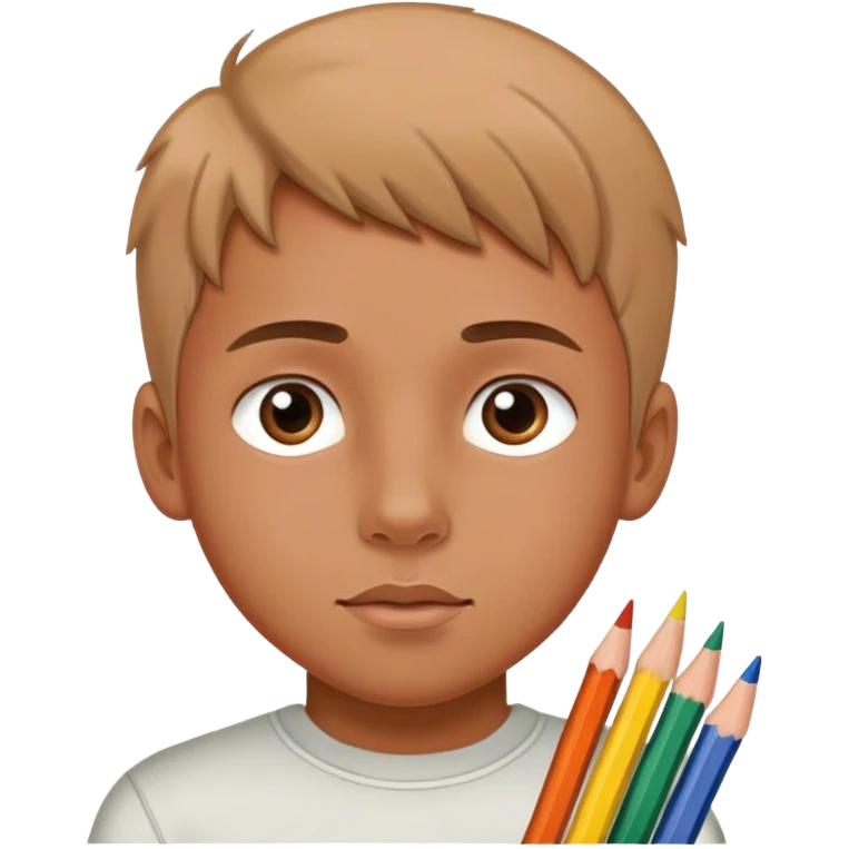 boy drawing with pencils  emoji