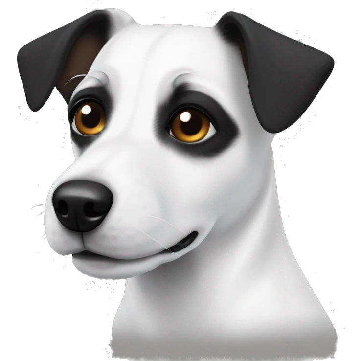 Full White jack russel black ears emoji