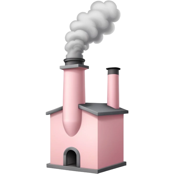 Pastel pink chimney with smoke  emoji