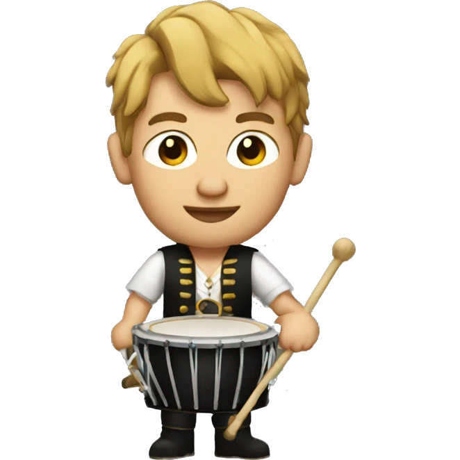 clean shaven pirate drummer emoji