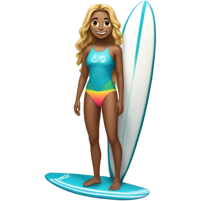 Surfer girl emoji