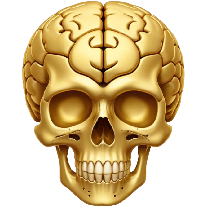 golden brain skull emoji