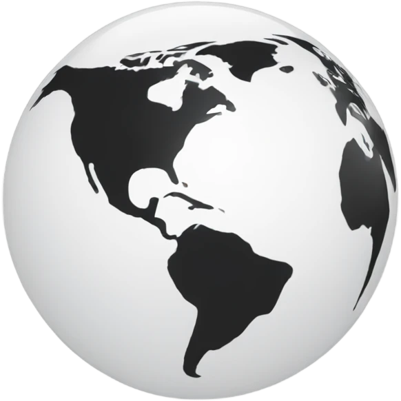 Black and white globe emoji