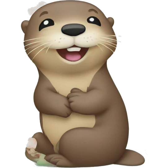 "Otter with flowers and good vibes." emoji