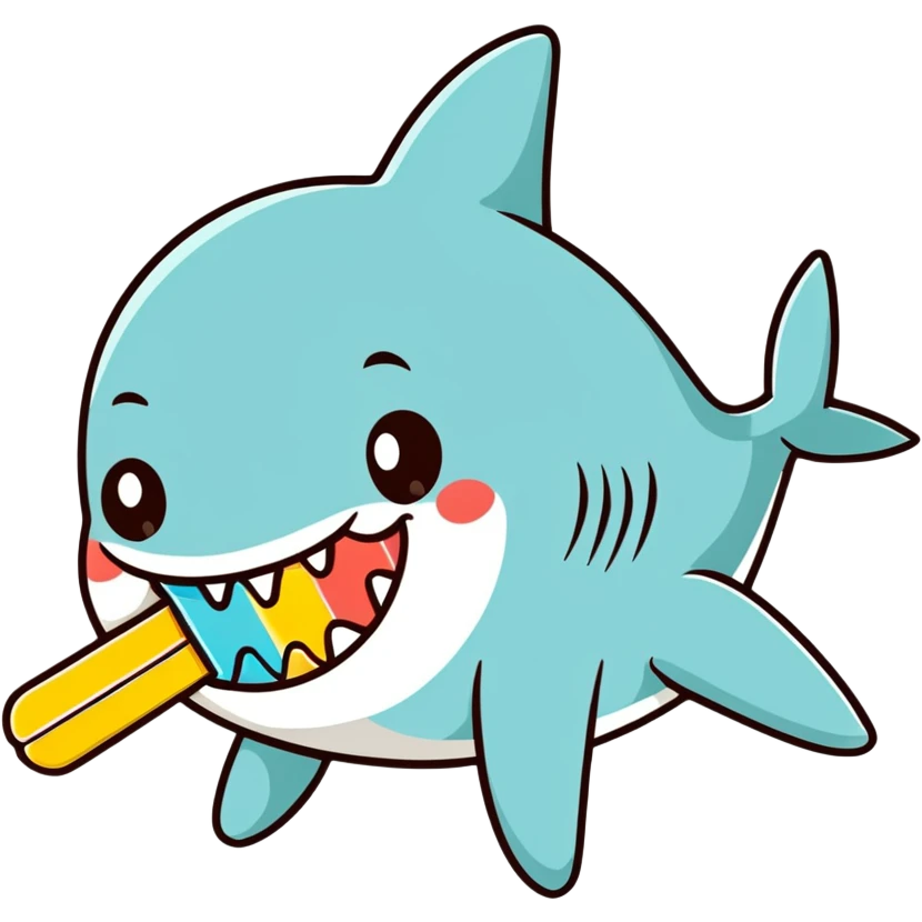 Shark eating popsicle  emoji