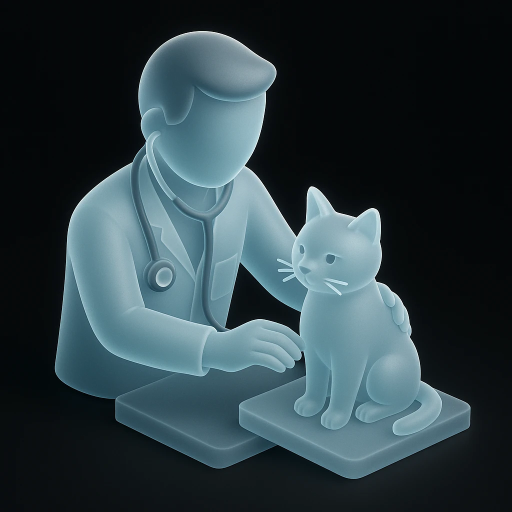veterinarian examining a cat emoji