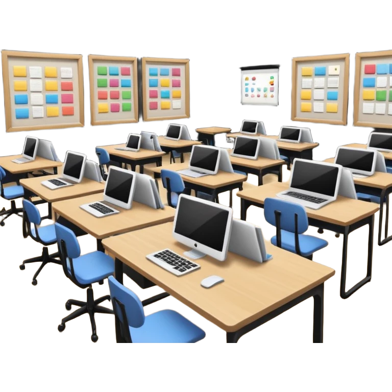 Birdseye view of large study space with students working separately emoji