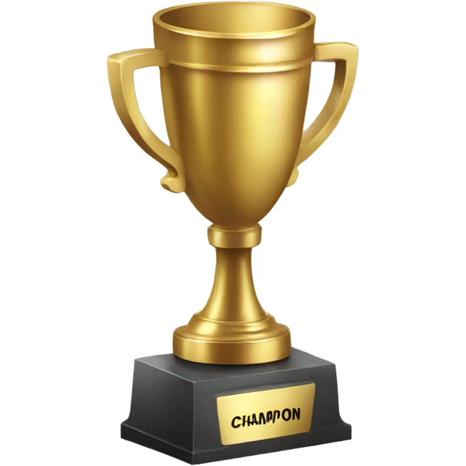 A championship trophy with 'Champion' written on it emoji
