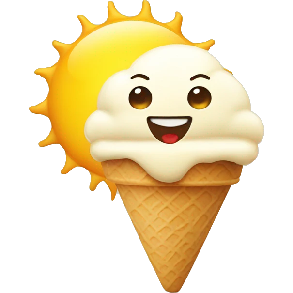 sun eating ice cream emoji