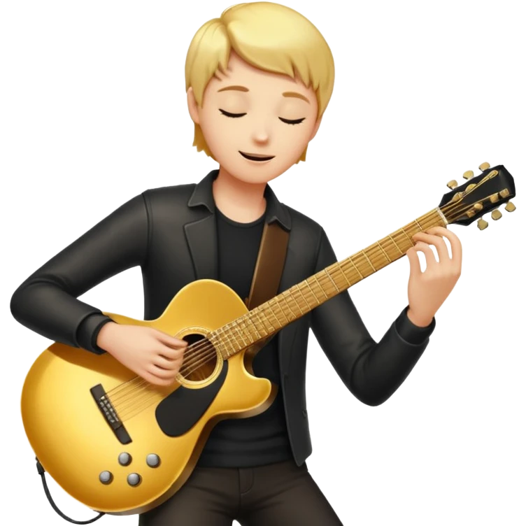 cinematic-realistic-guitar,-polished-metal,-warm-golden-reflections-dancing-along-its-surface,-soft-hands-carefully-positioned-over-the-keys,-glowing-with-an-elegant-and-airy-charm. emoji