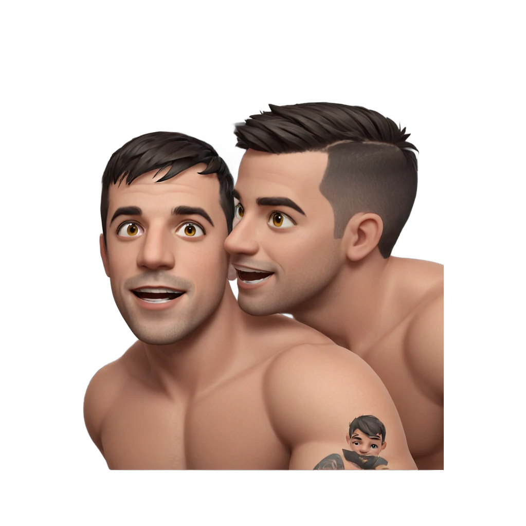 happy boys with tattoos emoji