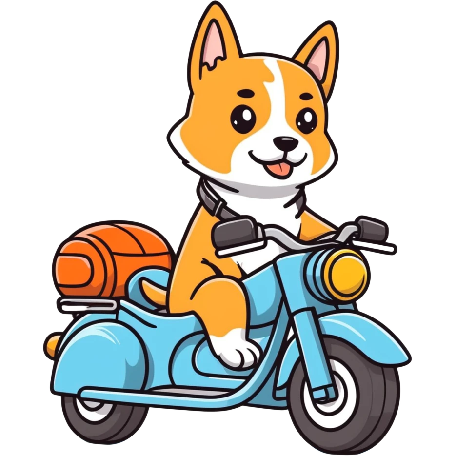 Dog riding motorcycle  emoji