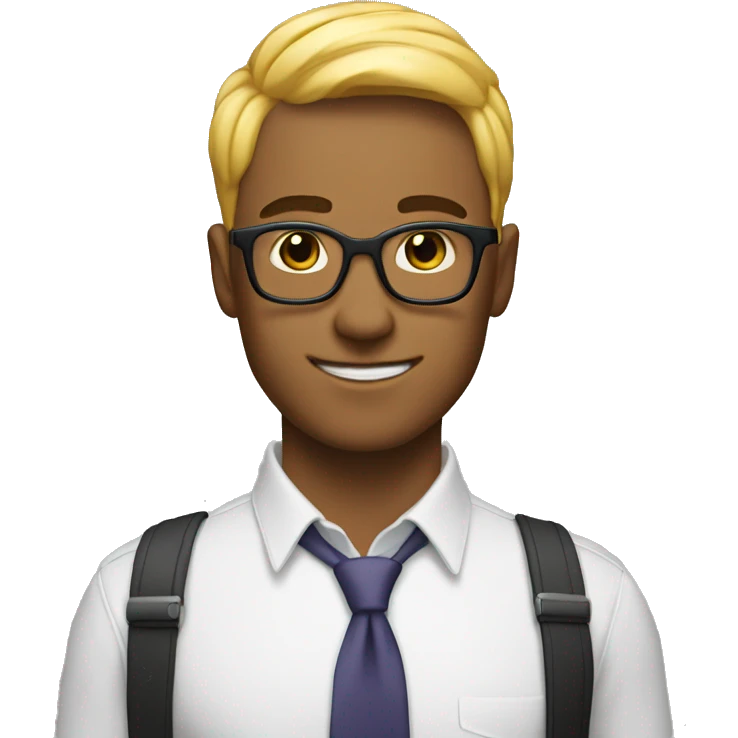 Gay nerd no tie short hairbading emoji