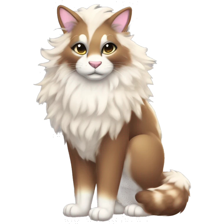 Furry, sparkle, iridescent, colorful, pastel, edgy, cool, fantasy beautiful, brown, beige, white, divine, godly, angelic, animal, anthro, full body, fursona, feline emoji