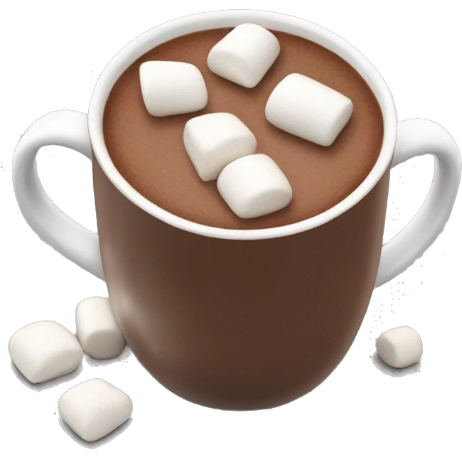 Christmas Mug of hot chocolate with mini marshmallows emoji