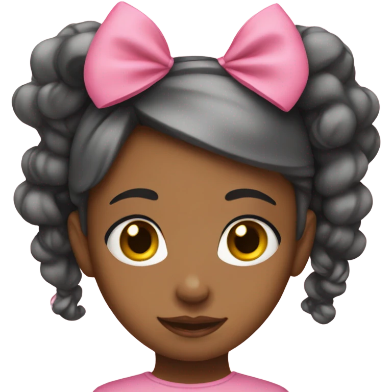 girl wearing pink bows emoji