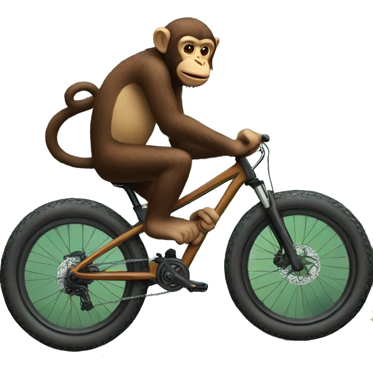 Monkey on a mountain bike emoji