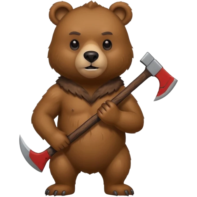 a bear with an axe  emoji