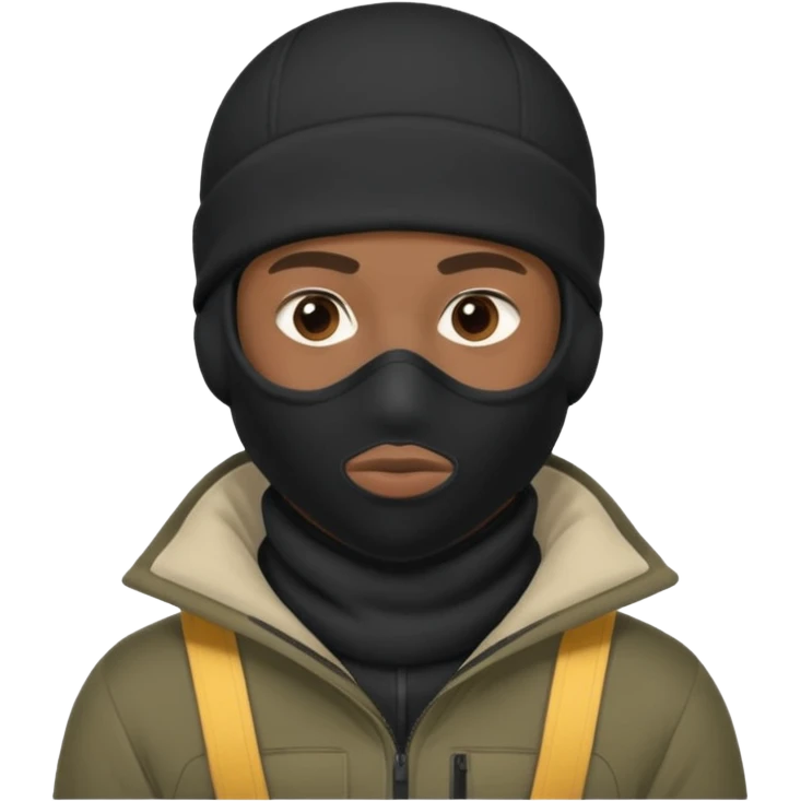 Black man in ski mask emoji