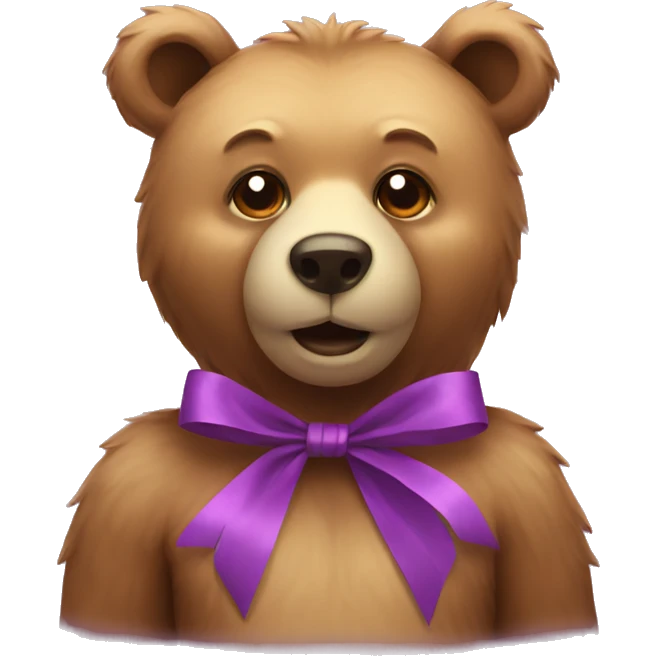 bear with ribbon emoji