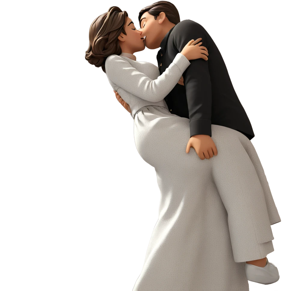 couple sharing a romantic kiss emoji