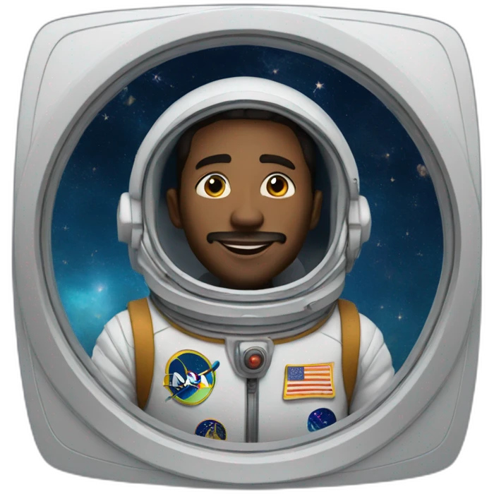 Man dream of traveling to the space emoji