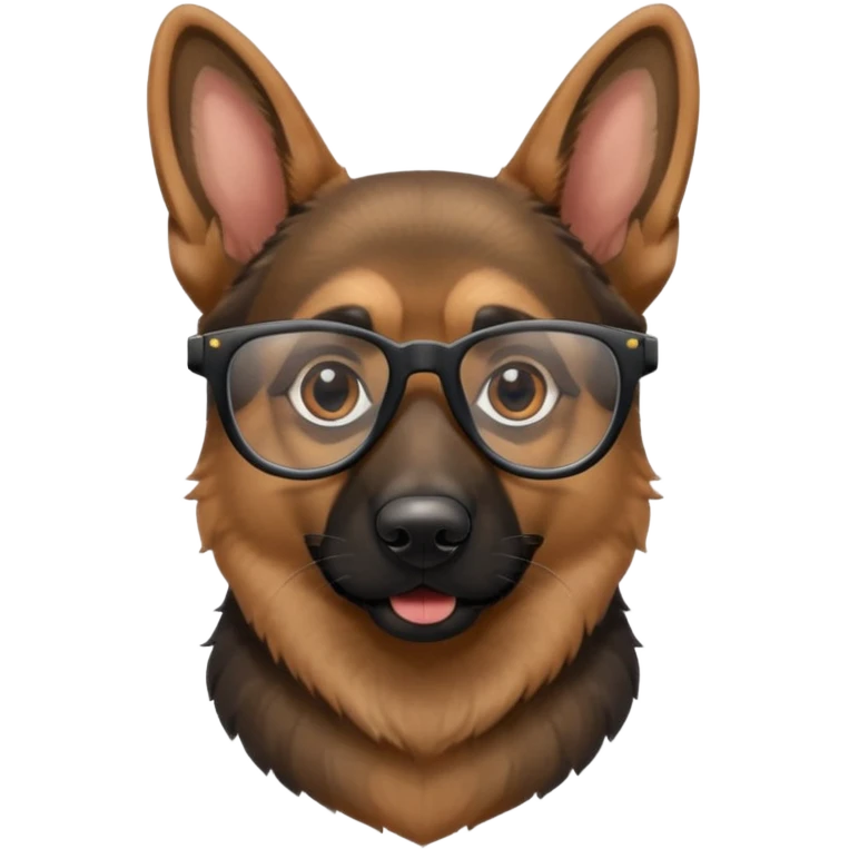 German shepherd wearing cool glasses emoji