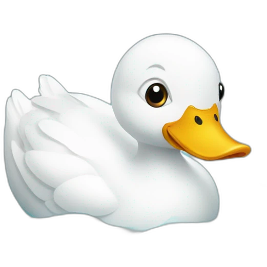 White duck swimming emoji