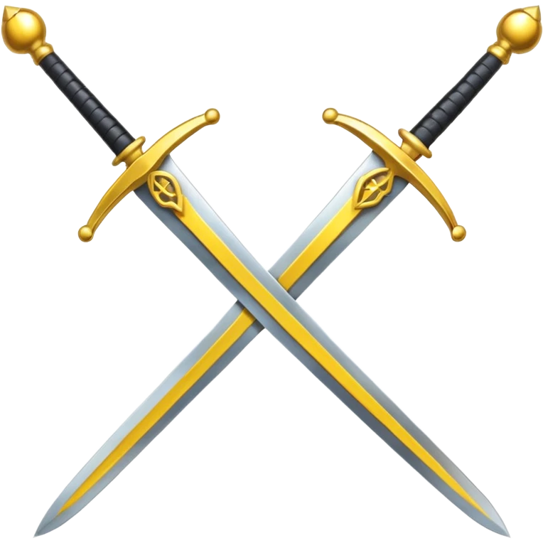 Fully yellow two swords crossed emoji