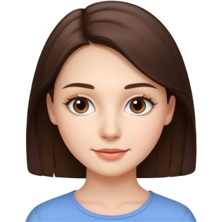 A realistic portrait of a young woman with soft facial features, clear skin, natural makeup, gentle eyes, symmetrical face, subtle smile, smooth lighting, high detail, photorealistic, 85mm len
 emoji