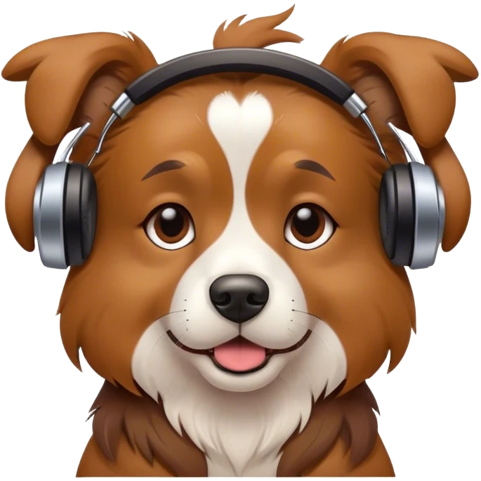 chien qui écoute la musique emoji