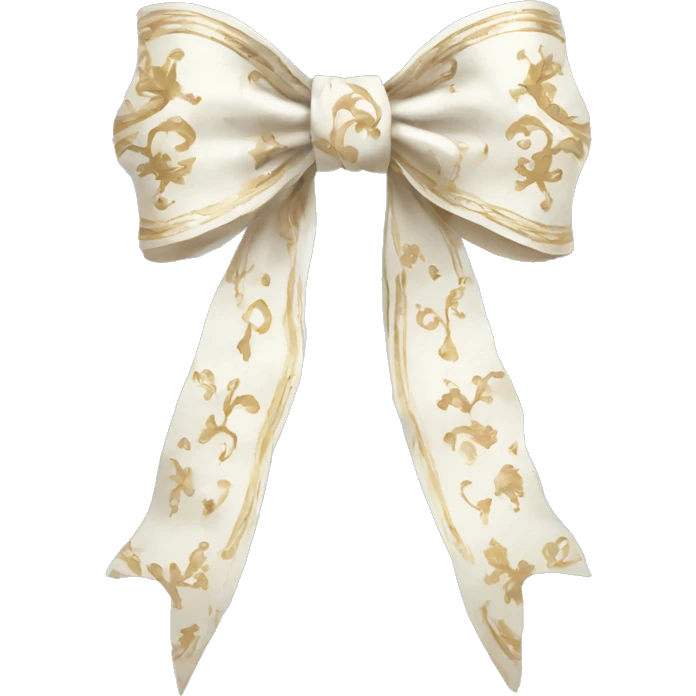 vintage rococo bow white emoji