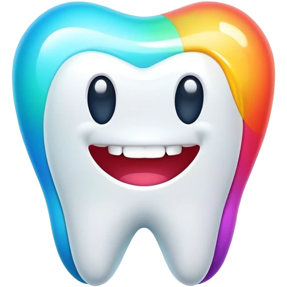 colorful dental app icon, tooth app with vibrant colors emoji